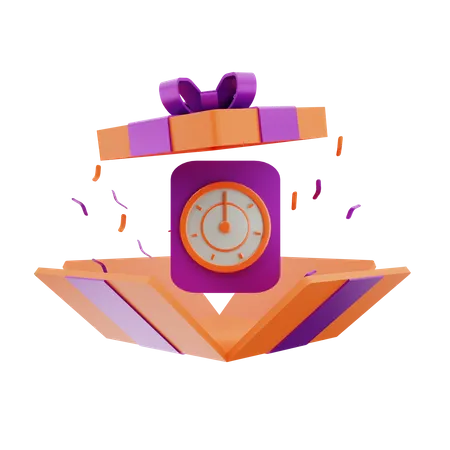 New Year Clock 3D Icon