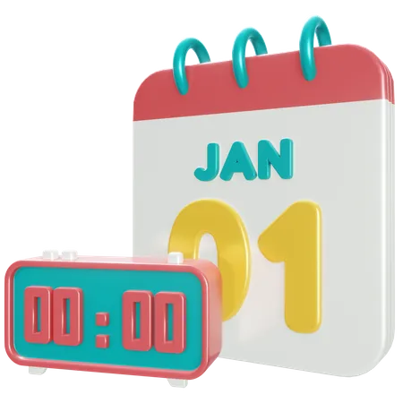 New Year Countdown  3D Illustration