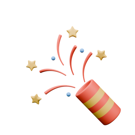 New Year crackers  3D Icon