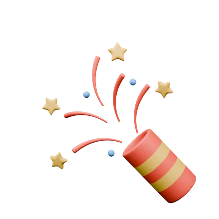 New Year crackers  3D Icon