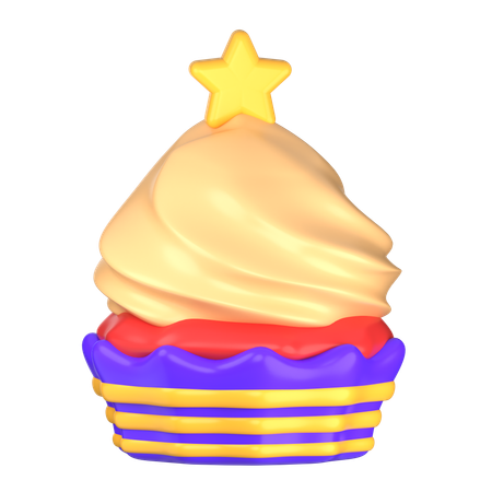 New Year Cupcake  3D Icon