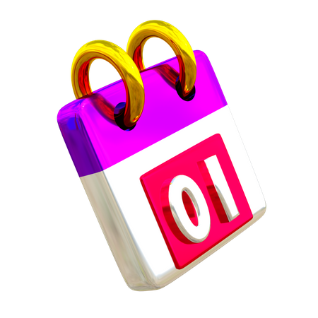 New Year Date  3D Icon
