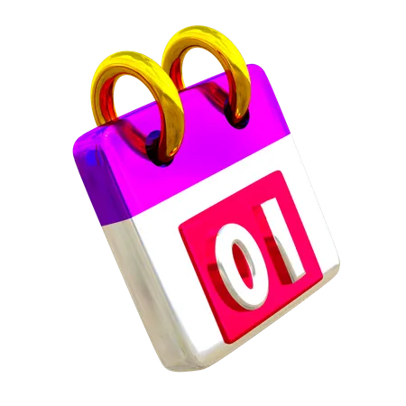 New Year Date  3D Icon