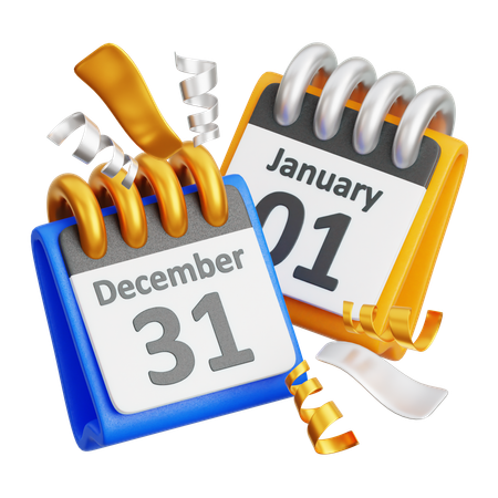 New Year Day  3D Icon