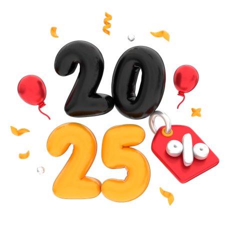 New Year Discount  3D Icon