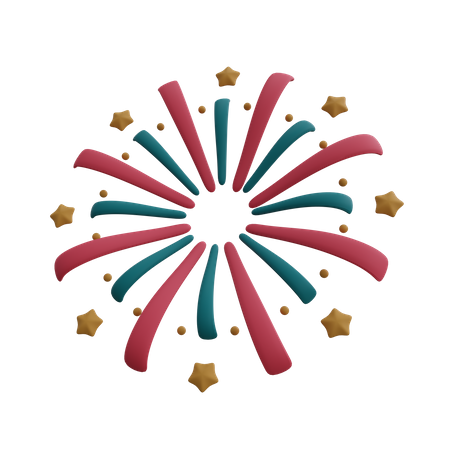 New year firework 3D Icon