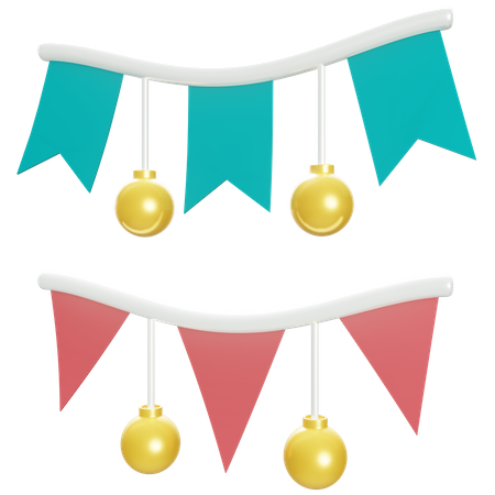 New Year Garlands  3D Illustration