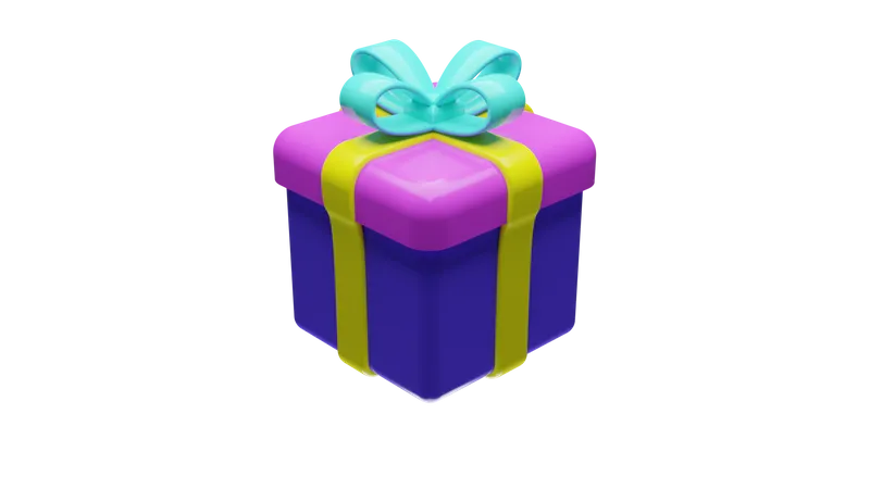 New year gift box 3D Icon
