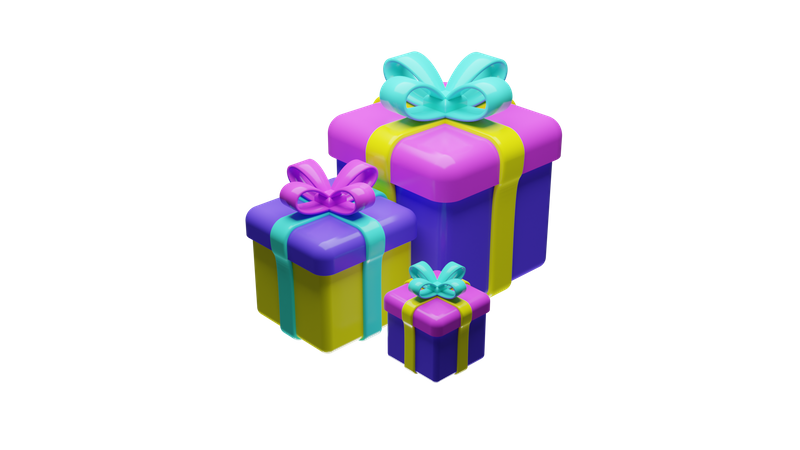 New year gift box 3D Icon