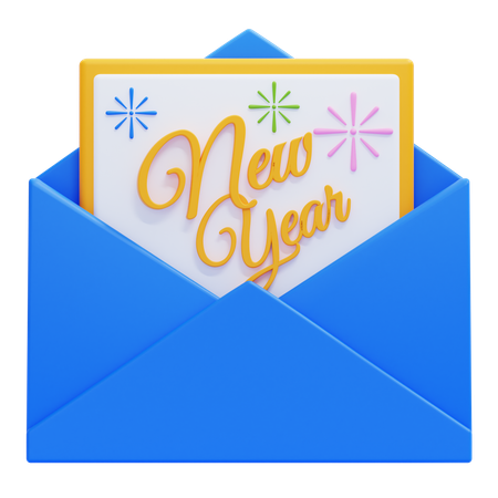 New Year Greeting Card  3D Icon