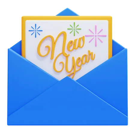 New Year Greeting Card  3D Icon