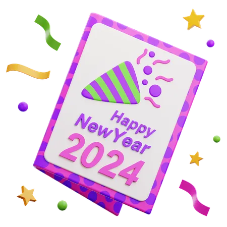 New Year Invitation  3D Icon