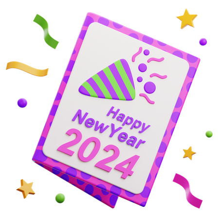 New Year Invitation  3D Icon