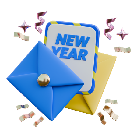 New Year Invitation  3D Illustration