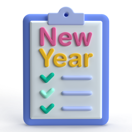 New Year List  3D Icon