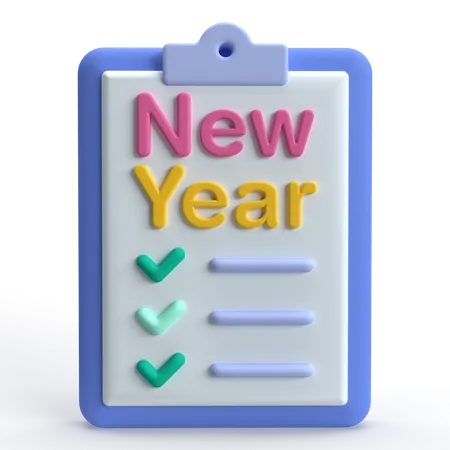 New Year List  3D Icon