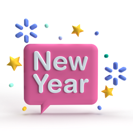 New Year Message  3D Icon