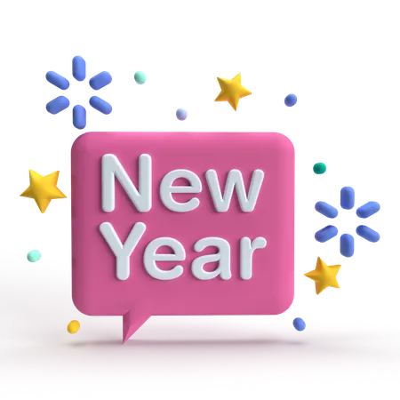 New Year Message  3D Icon