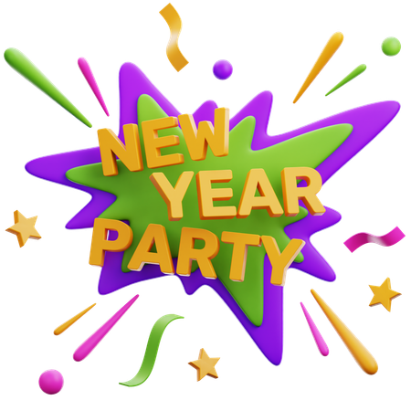 New Year Party  3D Icon