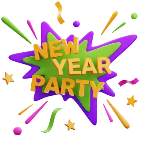 New Year Party  3D Icon