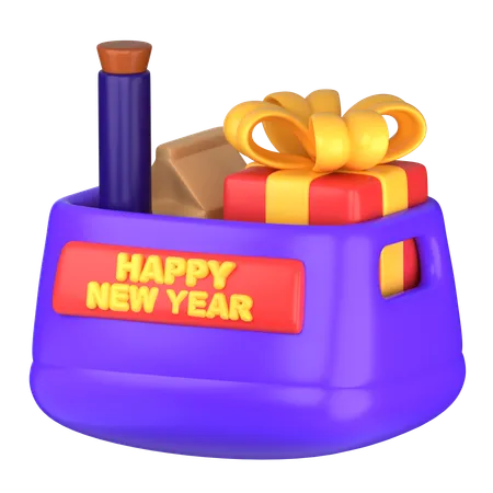 New Year Party Bag  3D Icon