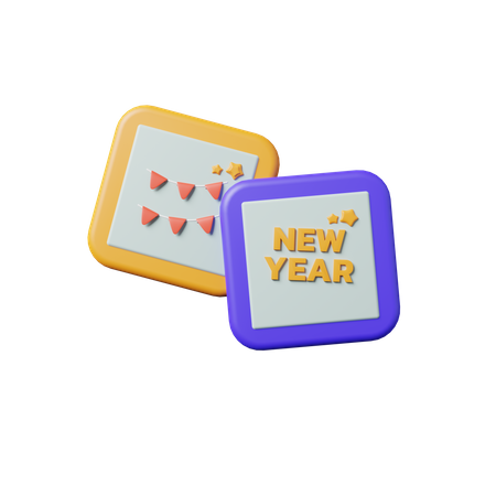 New Year Photo Frame 3D Icon