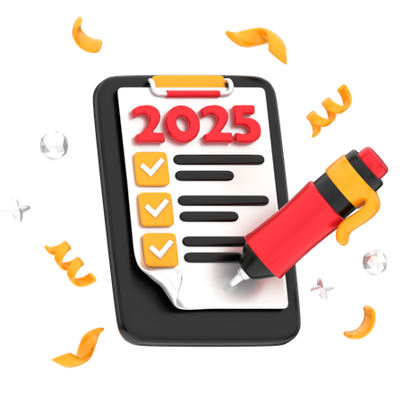 New Year Resolution  3D Icon