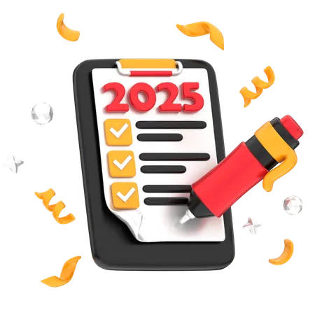 New Year Resolution  3D Icon