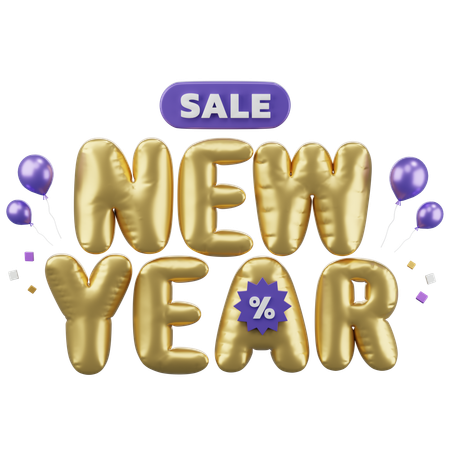 New year sale 3D Icon  3D Icon