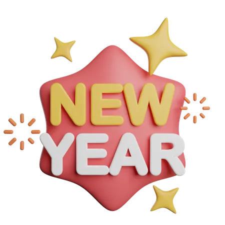 New Year Banner 3D Icon