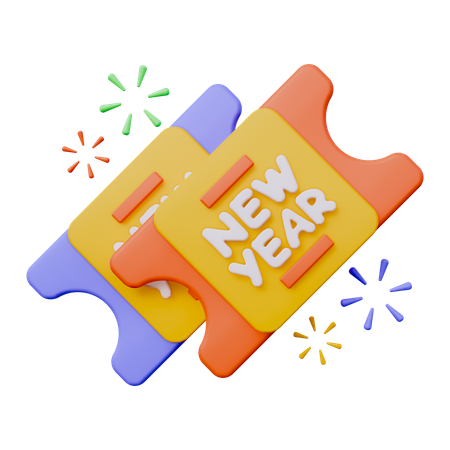 New Year Ticket  3D Icon