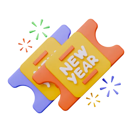 New Year Ticket  3D Icon