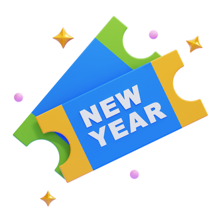 New Year Tickets  3D Icon