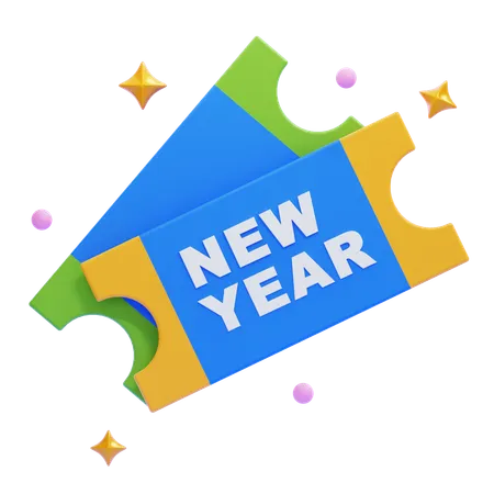 New Year Tickets  3D Icon