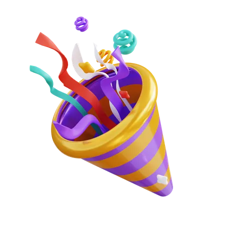 New Year Trumpet  3D Icon