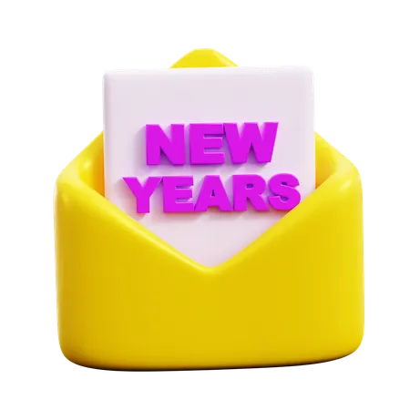 New years Card  3D Icon