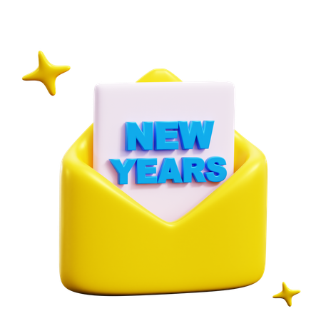 New years Card  3D Icon