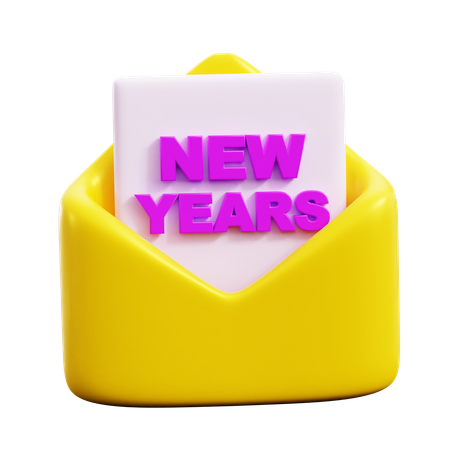 New years Card  3D Icon