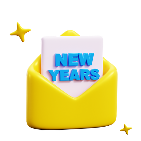 New years Card  3D Icon