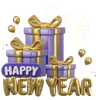 New year's giftboxes 3D Icon