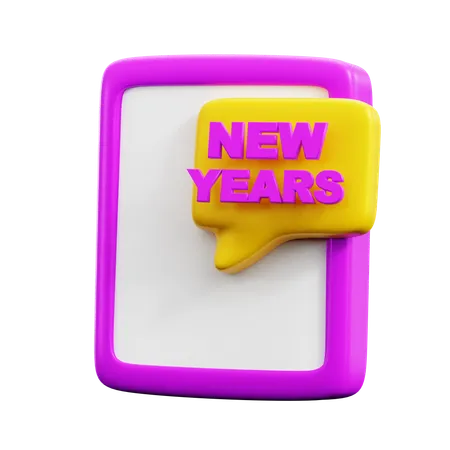 New years Notification  3D Icon