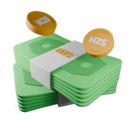 New Zealand dollar  3D Icon