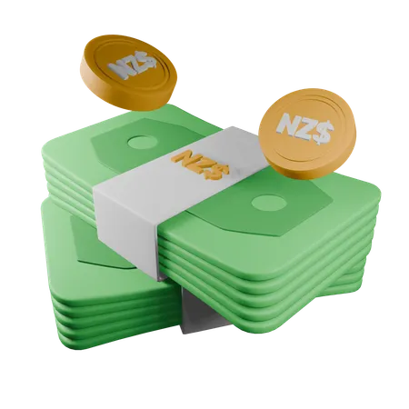 New Zealand dollar  3D Icon