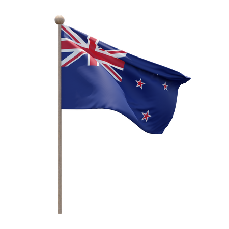 New Zealand Flag Pole  3D Flag