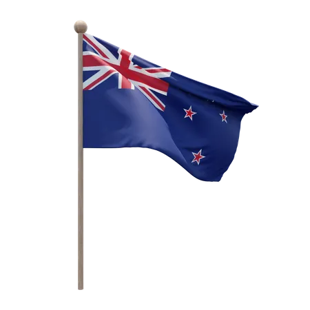 New Zealand Flag Pole  3D Flag