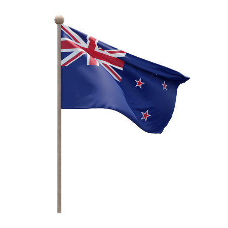 New Zealand Flagpole 3D Illustration