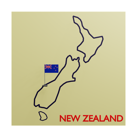 New Zealand Map  3D Icon
