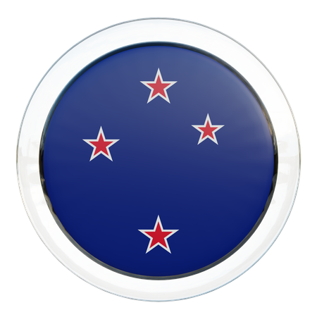 New Zealand Round Flag  3D Icon