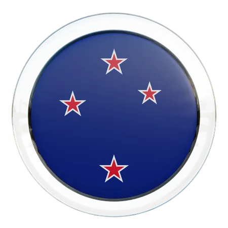 New Zealand Round Flag  3D Icon