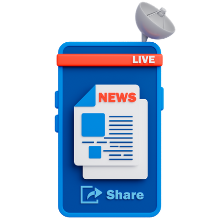 News Application  3D Icon